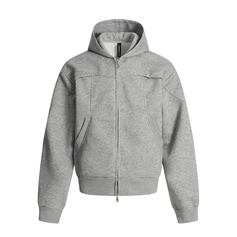 グレー ダブルジップ メンズパーカー・トレーナー | 通販・人気