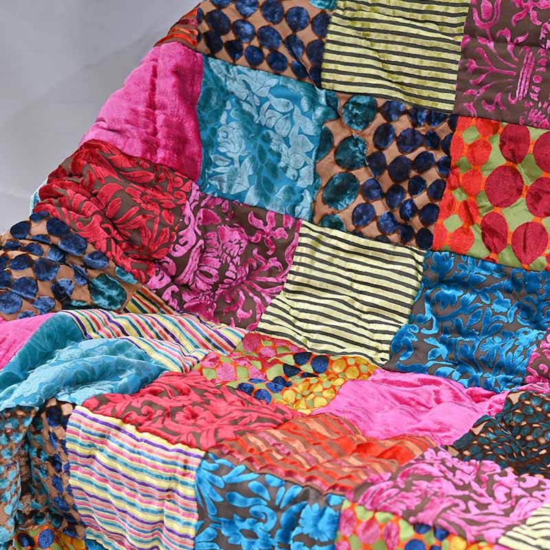 楽天市場】マルチカバー パッチワーク マット 155×230cm ベッドカバー