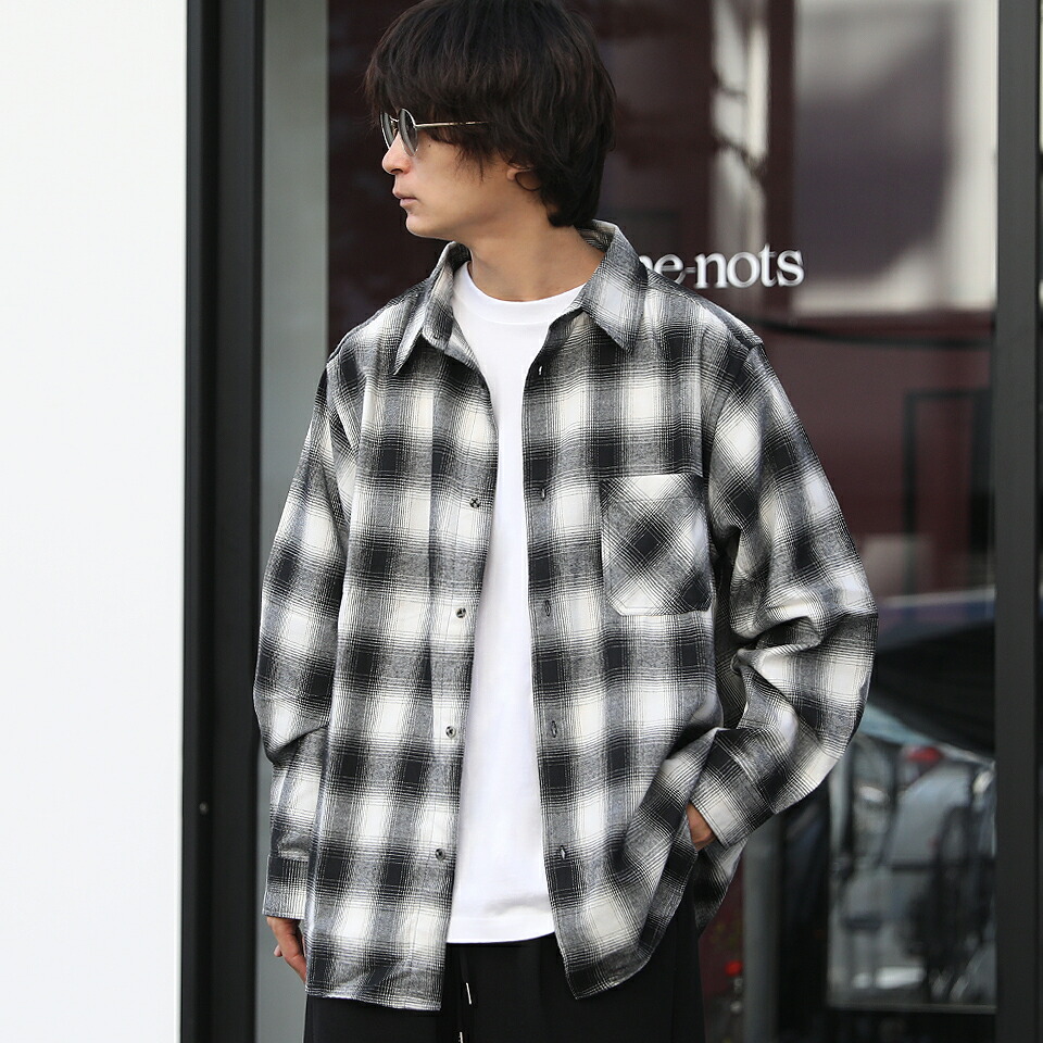 楽天市場】オーバーサイズ チェックシャツ ネルチェック 長袖シャツ