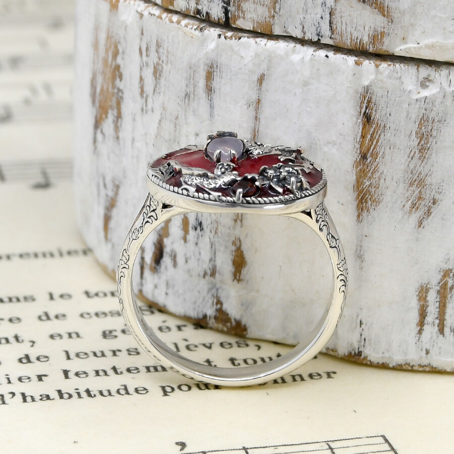 楽天市場】碌山 ウィリアムモリス いちご泥棒 ローズクォーツ リング