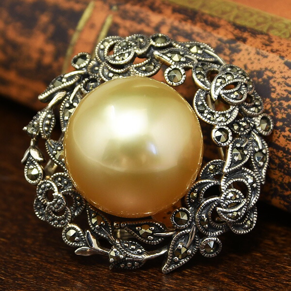 楽天市場】特大 16mm ゴールド 白蝶真珠 ブローチペンダント 碌山と
