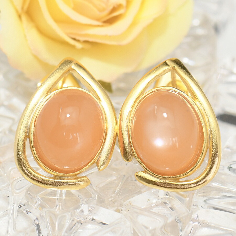 楽天市場】ピーチムーンストーン ピアス きらきらピンク うるうる