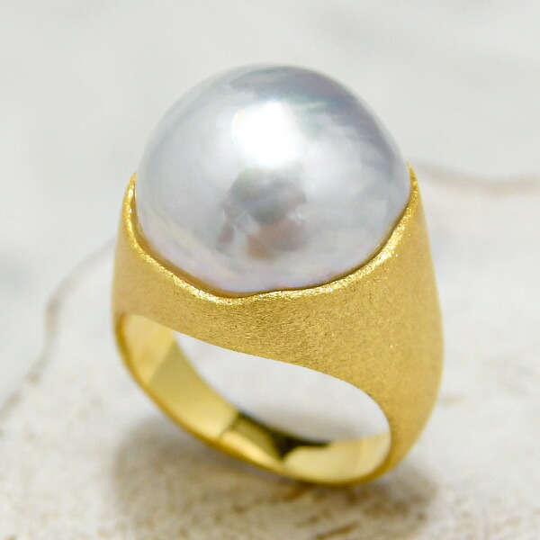 楽天市場】大珠 バロックパール 13mm 白蝶真珠 リング てらてら