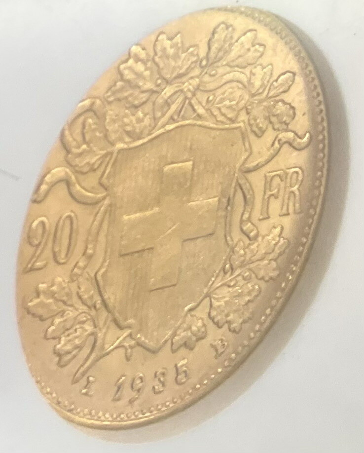 楽天市場】1935年 LB スイス ヘルヴェティア 20フラン 金貨 アルプスの