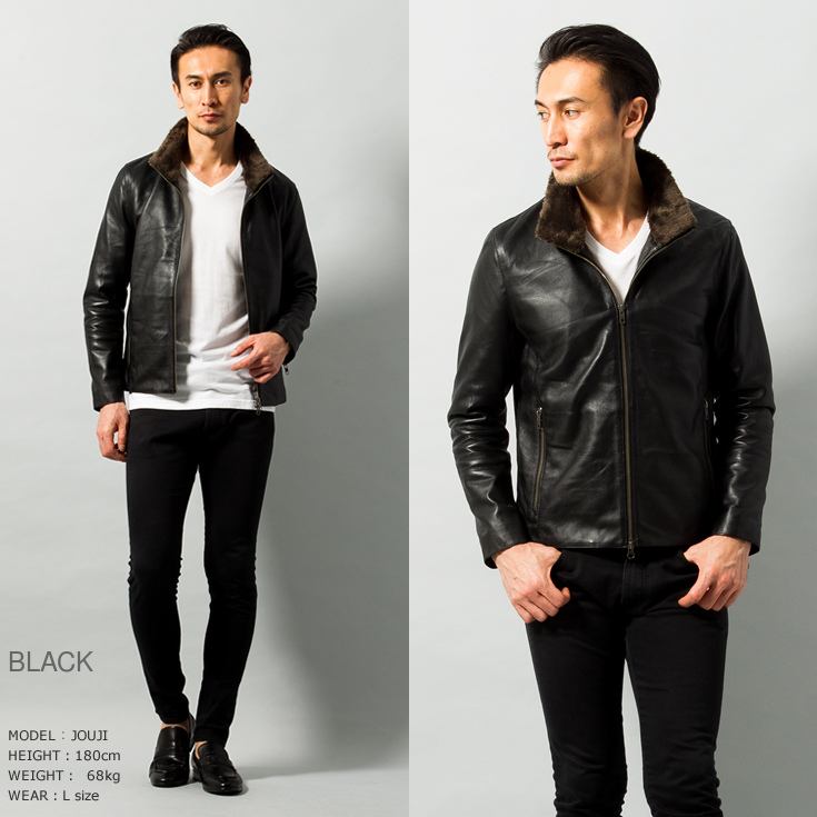 楽天市場】【20周年記念20%OFFクーポン】LIUGOO 本革 襟ボアハイネック