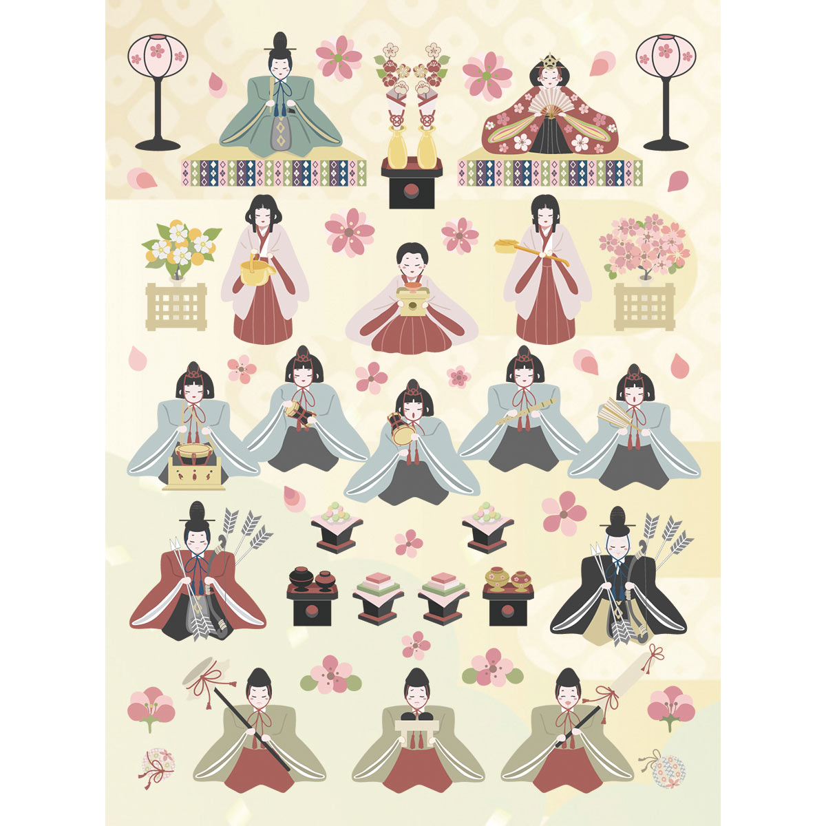 楽天市場】タペストリーひなまつり 細タペストリー 掛け軸 雛祭り