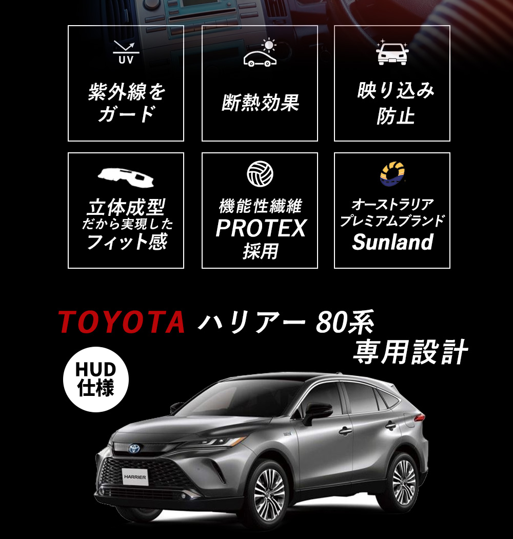 楽天市場】ハリアー 80系 新型 ダッシュボードマット HUDあり Z