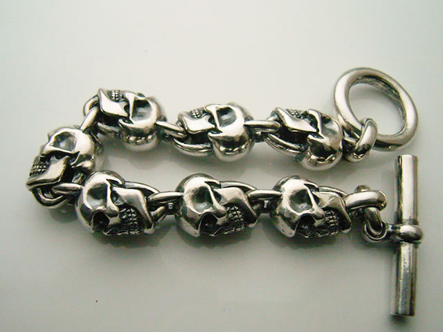 楽天市場】【送料無料】 スカル11ブレスレット Mサイズ【シルバー