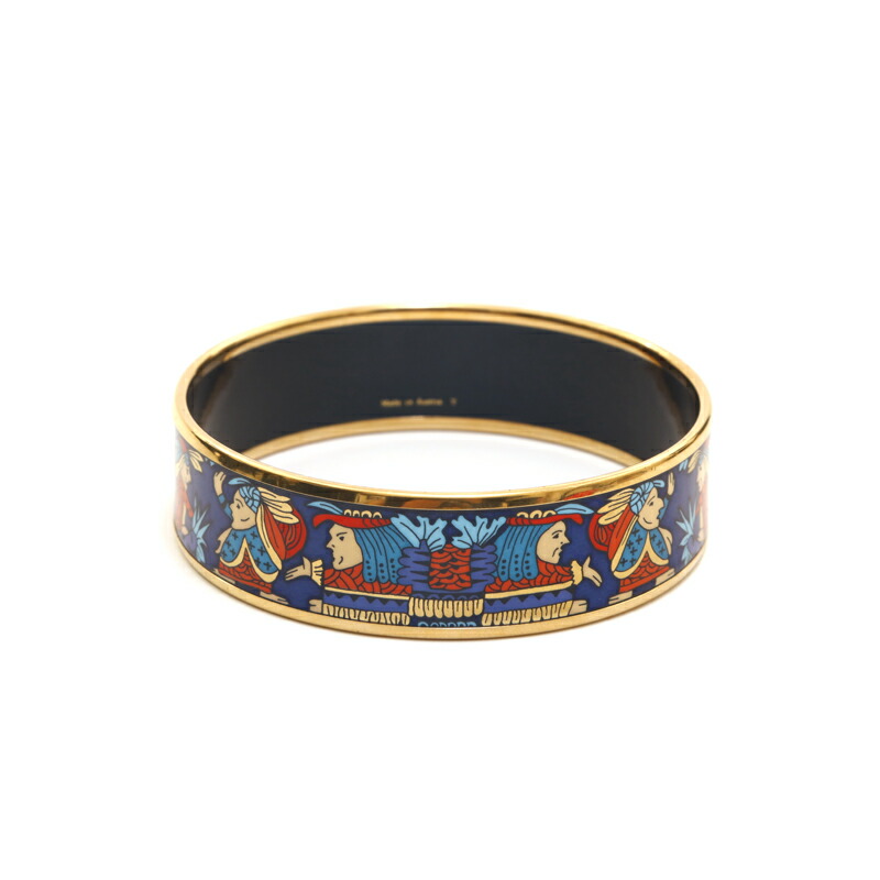 楽天市場】エルメス HERMES エマイユGM バングル ゴールド×ブルー