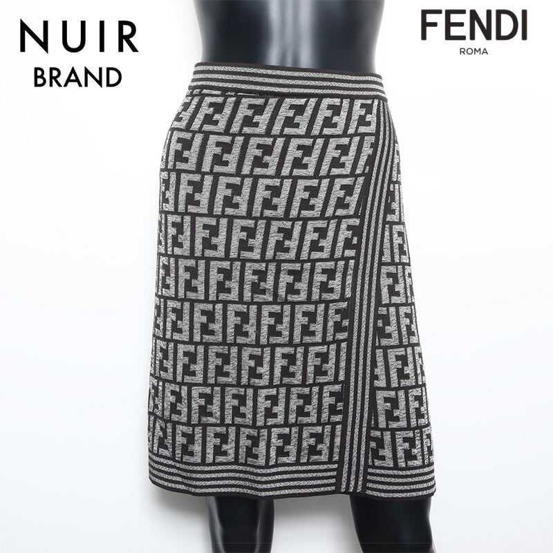 FENDI レア ヴィンテージ 巻きサロペットスカート 40 ズッカ柄 FENDI