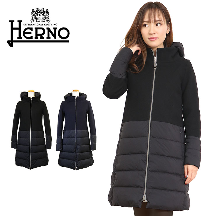 楽天市場】ヘルノ ダウン ウール 切り替え レディース HERNO コート