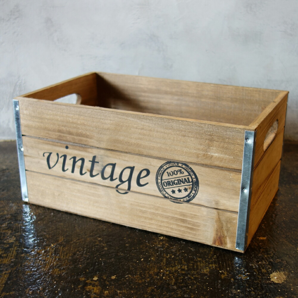 楽天市場】ヴィンテージ加工 Lサイズ 木箱 ウッドボックス USA