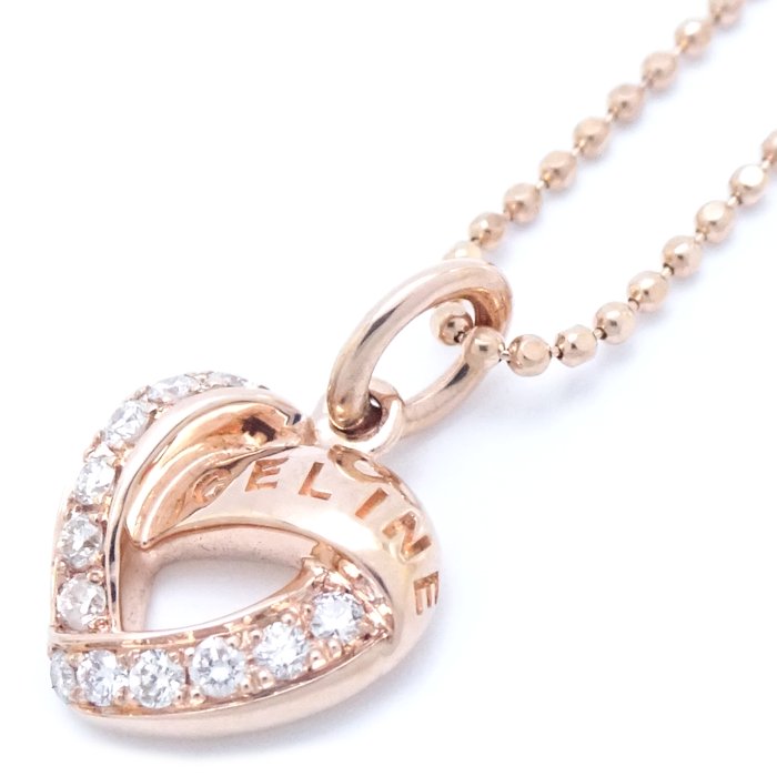 楽天市場】CELINE セリーヌ ダイヤモンド ハート ネックレス K10PG