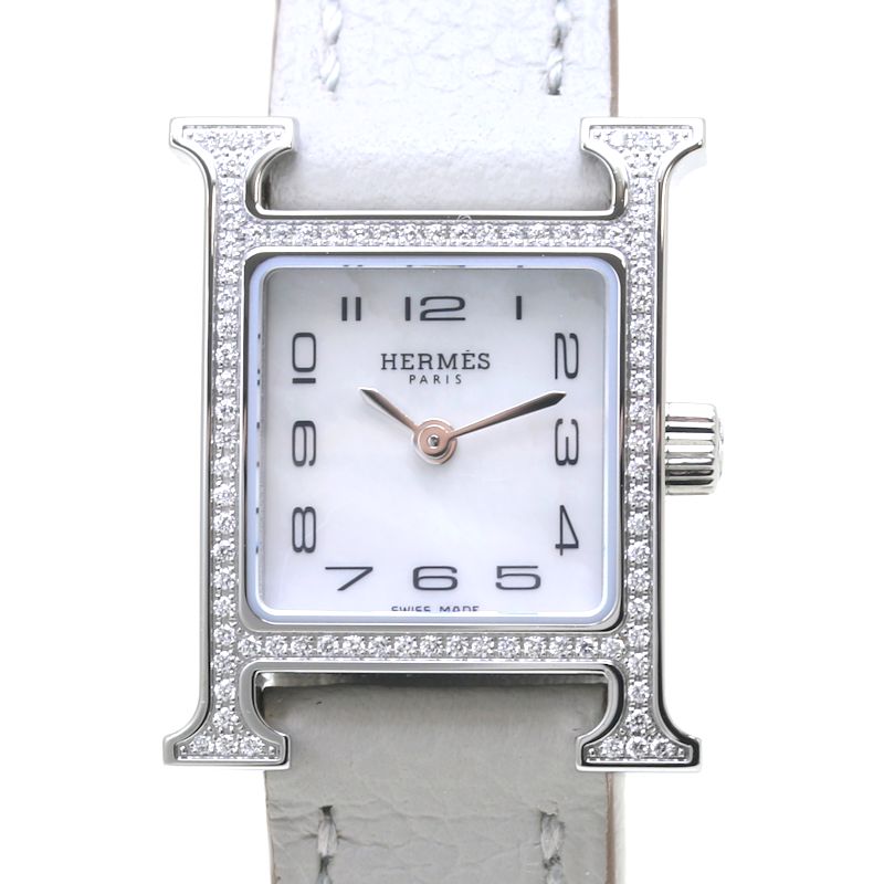 楽天市場】HERMES エルメス Hウォッチ ミニ ベゼルダイヤモンド HH1