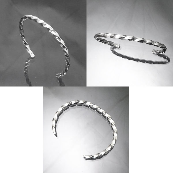 楽天市場】ねじり シルバーバングル ツイスト【L】【受注製作