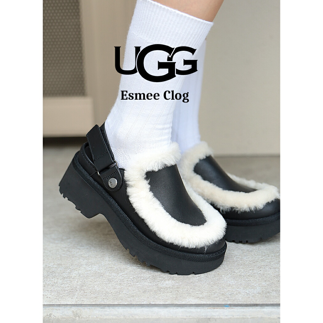 ファー 美品 UGG アグ ファー サンダル もこもこ グレー/ブラック
