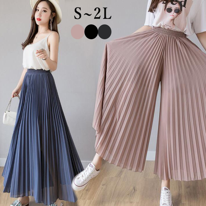 楽天市場】プリーツスカーチョ スカーチョ ワイドパンツ ガウチョ