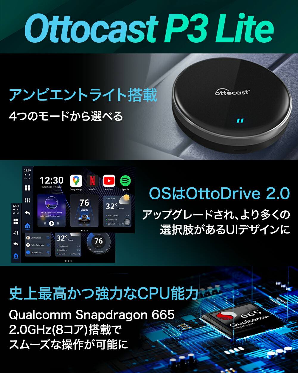 楽天市場】【国内販売実績No.1 正規代理店】 オットキャスト P3 Lite