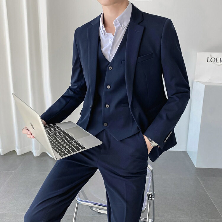 楽天市場】スリーピーススーツ メンズ ビジネススーツ スリムスーツ