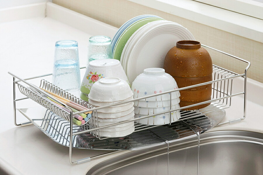 楽天市場】【送料無料】燕三条製 水切りラック ウイング ステンレス 幅