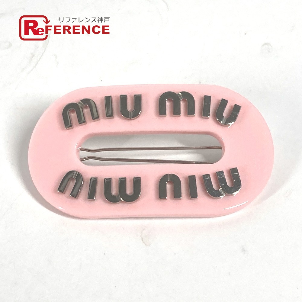 楽天市場】MIUMIU ミュウミュウ ヘアピン ロゴ ラインストーン ヘア