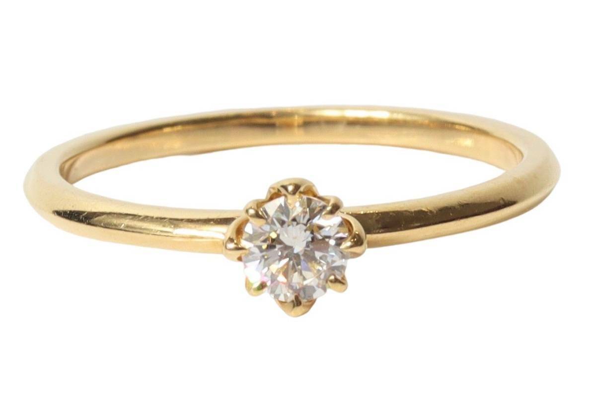 楽天市場】AHKAH アーカー K18YG 一粒ダイヤ 1Pダイヤモンド リング