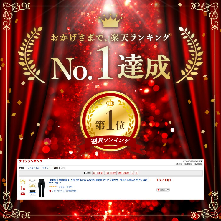 楽天市場】【公式】 リライブ メンズ スパッツ 前開き タイプ 【 特許