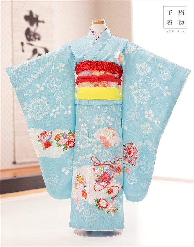 楽天市場】7歳 女の子 七五三 正絹 着物レンタル j7335 フルセット