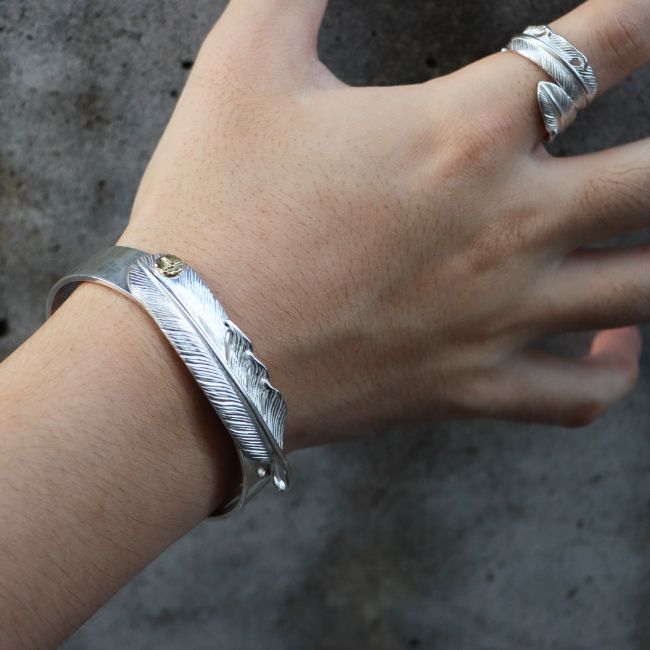 楽天市場】TADY&KING特大SVフェザー平打ちバングルK18ロングホーン