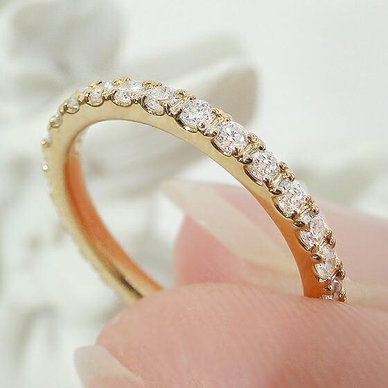 楽天市場】圧巻の美しさ K18YG【0.43ct】ダイヤモンド フルエタニティ