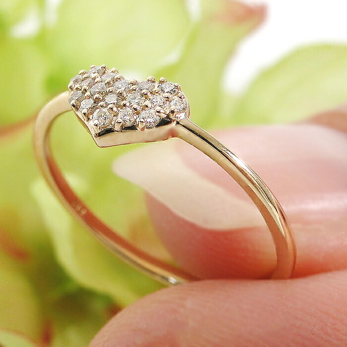 楽天市場】【メーカー直販価格】K10YG【0.10ct】ハートモチーフ