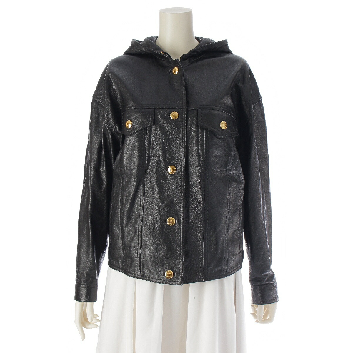 楽天市場】セリーヌ CELINE ラムレザー トリオンフボタン 金ボタン