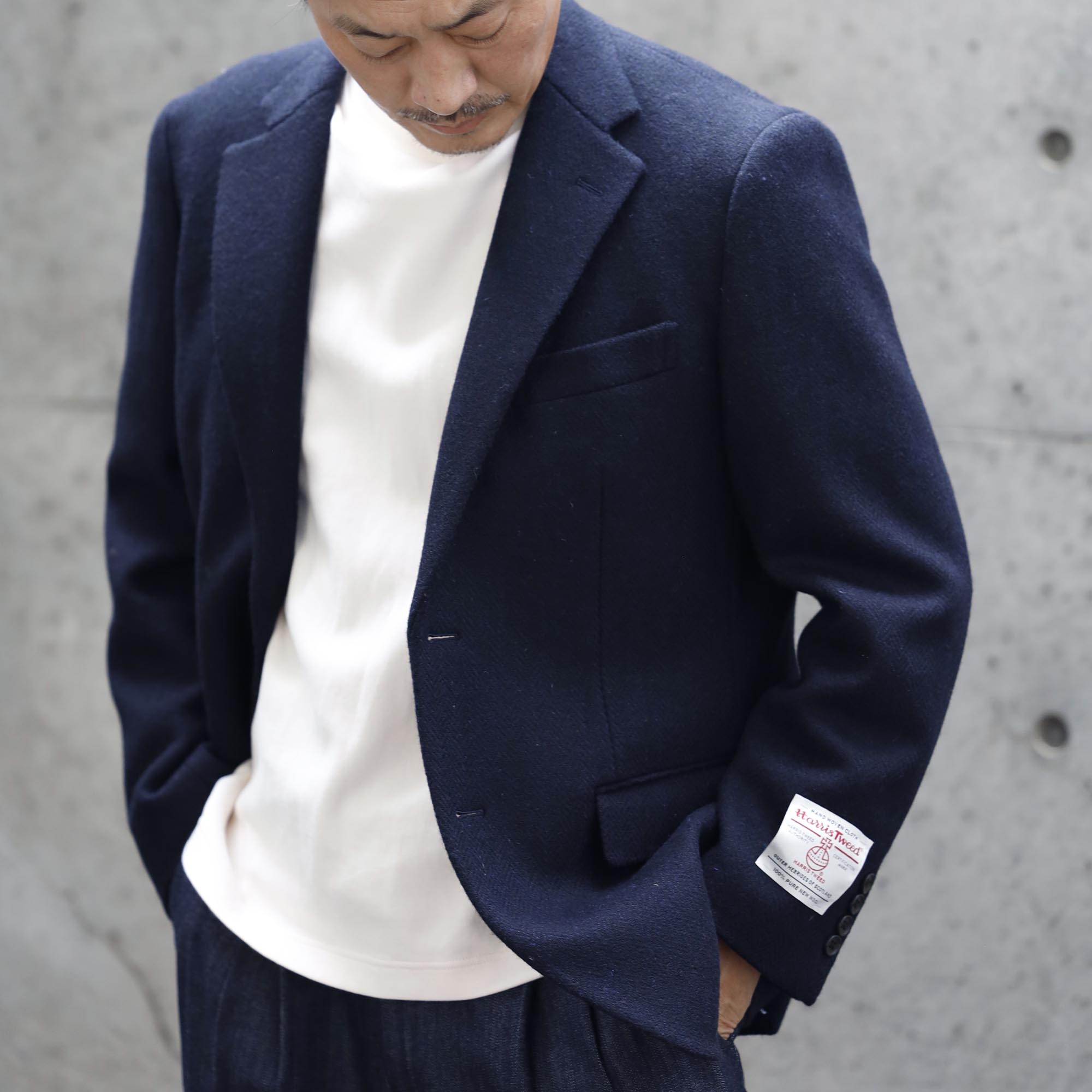 楽天市場】ハリスツイード ジャケット（カラーネイビー）（メンズ