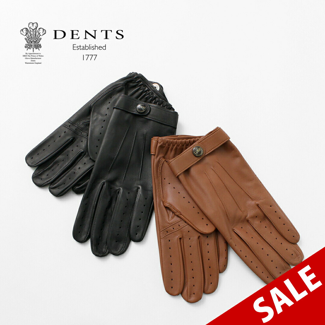 〆サバDENTS ブラウン レザー ドライビンググローブ 〆サバDENTS