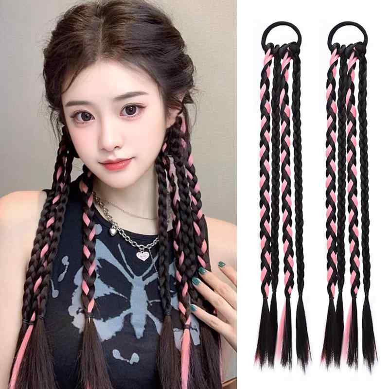 楽天市場】Yokosen エクステ ポニーテールリング 三つ編み つけ毛 45cm