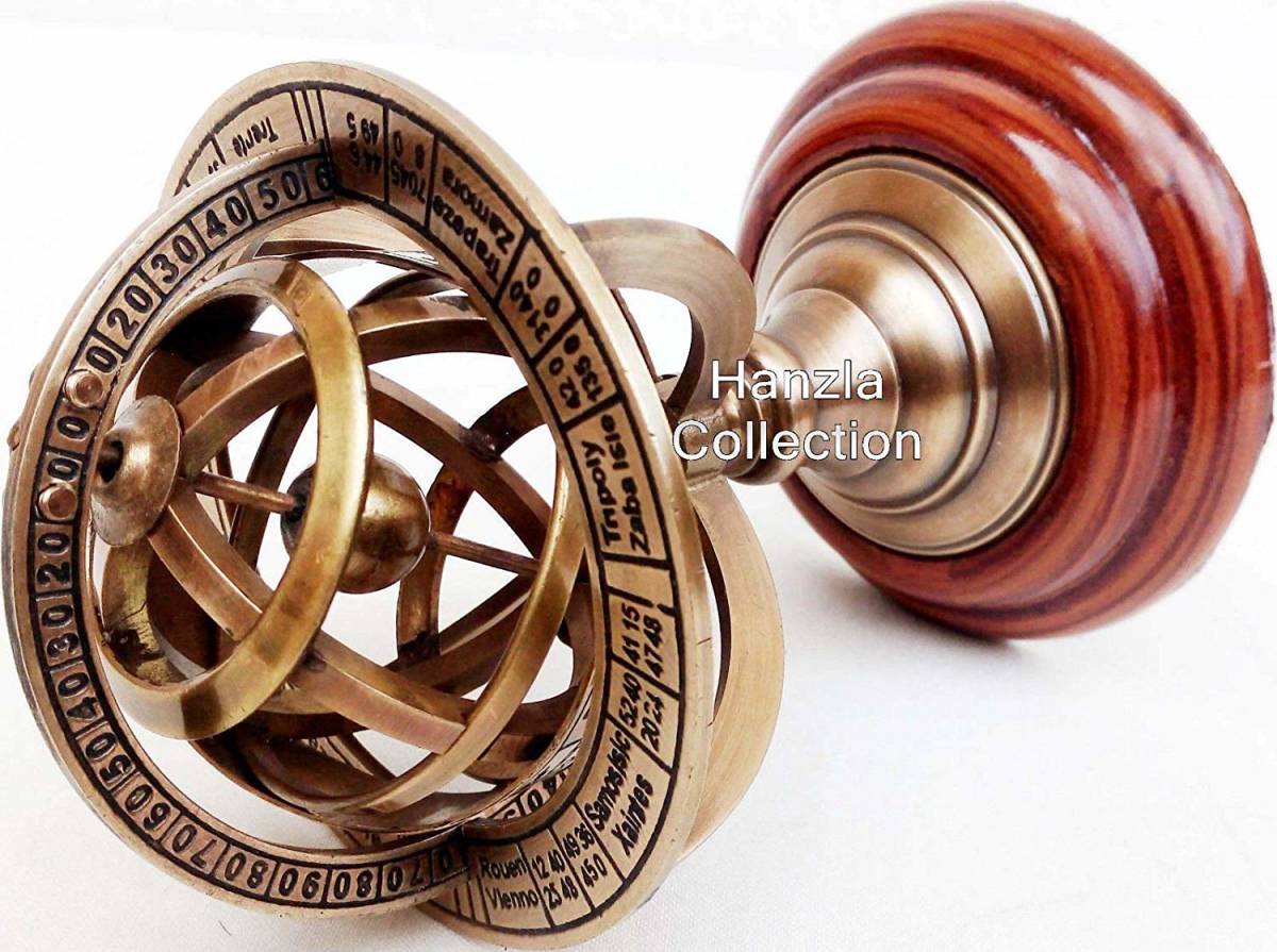 楽天市場】アンティーク風 真鍮製球体アストロラーベ アーミラリ天球儀