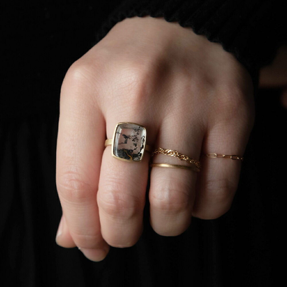 楽天市場】18金 K18 ゴールド チェーンリング 指輪 スクリューチェーン