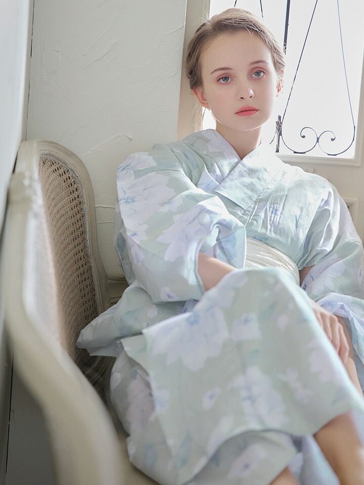 楽天市場】送料無料 【あす楽】【浴衣3点セット】ミント地×ホワイト