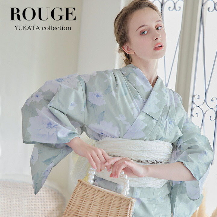 楽天市場】送料無料 【あす楽】【浴衣3点セット】ミント地×ホワイト