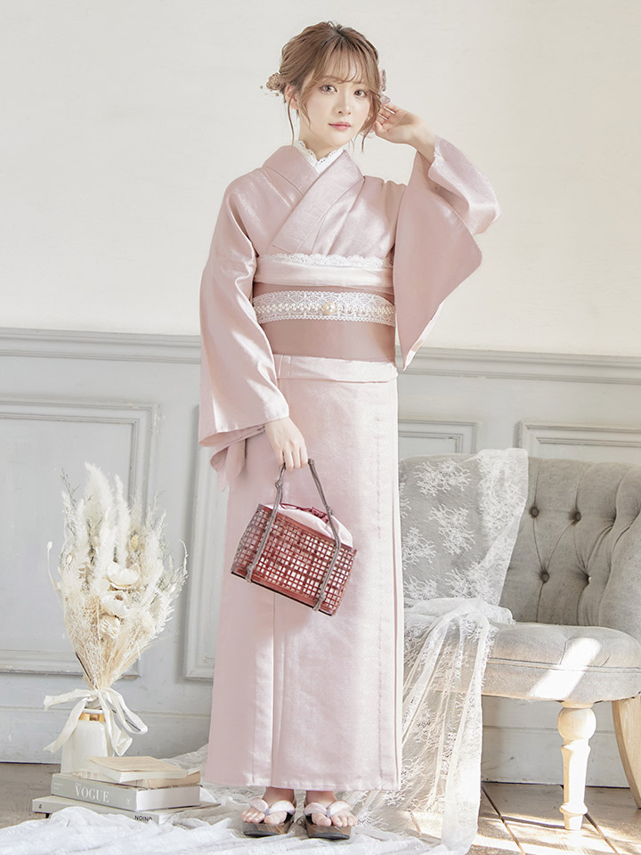 楽天市場】送料無料 あす楽【浴衣3点セット】ピンク無地浴衣 ピンク