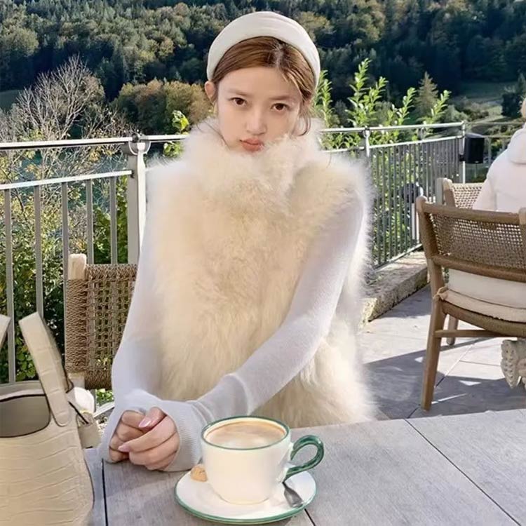 楽天市場】ファーベスト レディース ファー ベスト ノーカラー 羽織り
