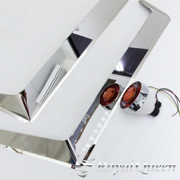 17スーパーグレート等 純正バイザー用 Bピラー鏡面ステンレス アレンジ