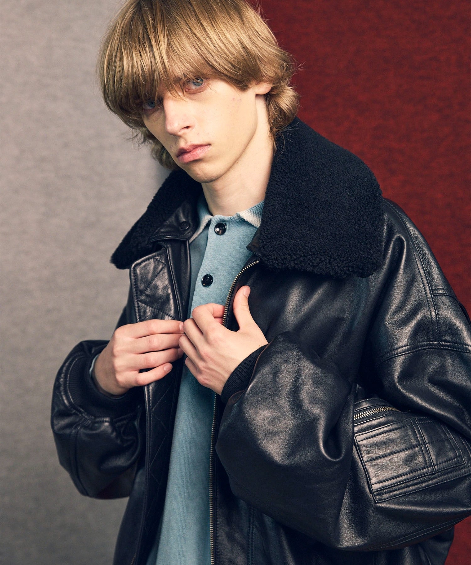 MAISON SPECIAL｜Sheep Leather Mouton Prime-Over G-1 Flight Jacket