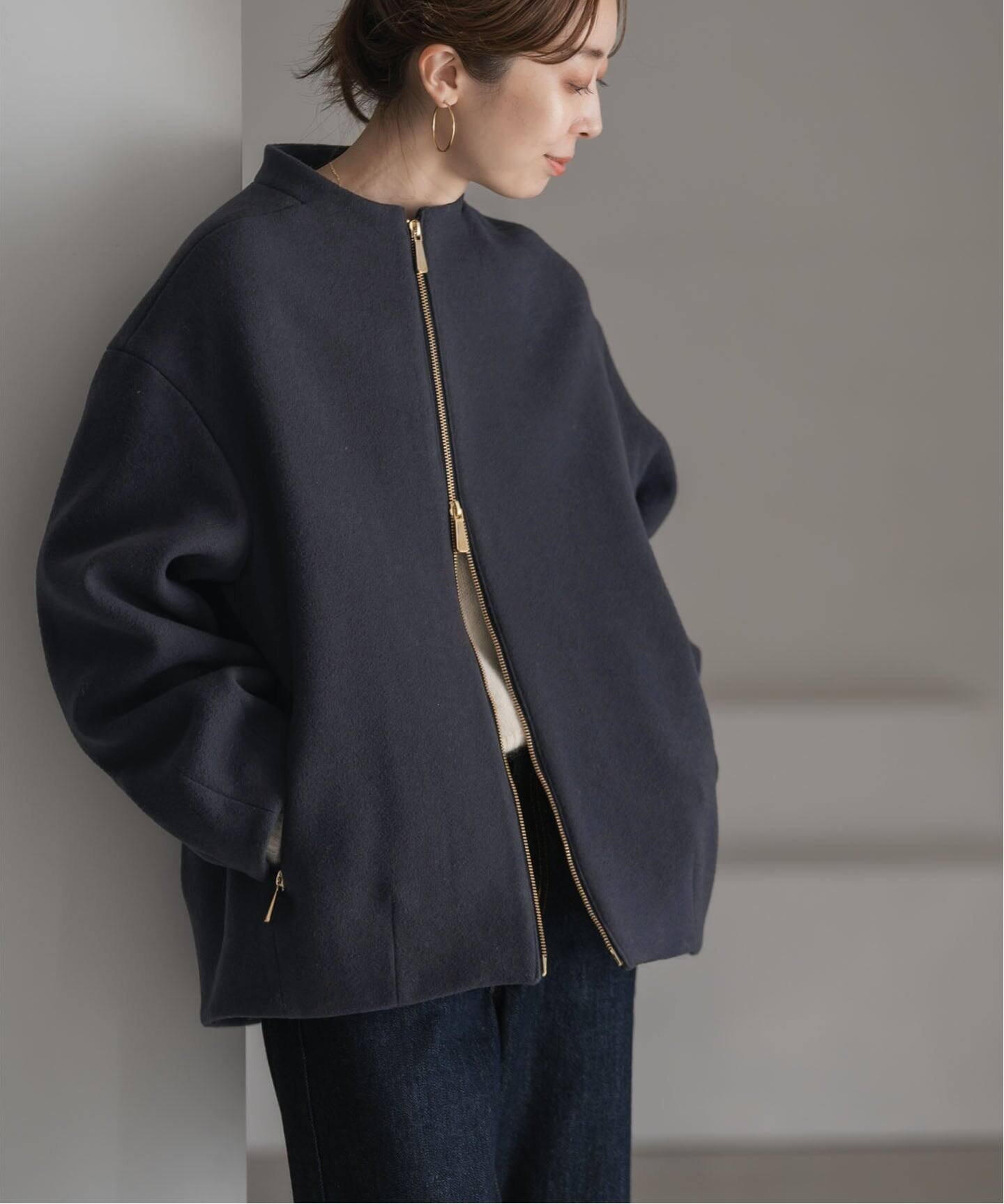 NOBLE｜MTRレイズドネックジップコート | Rakuten Fashion(楽天