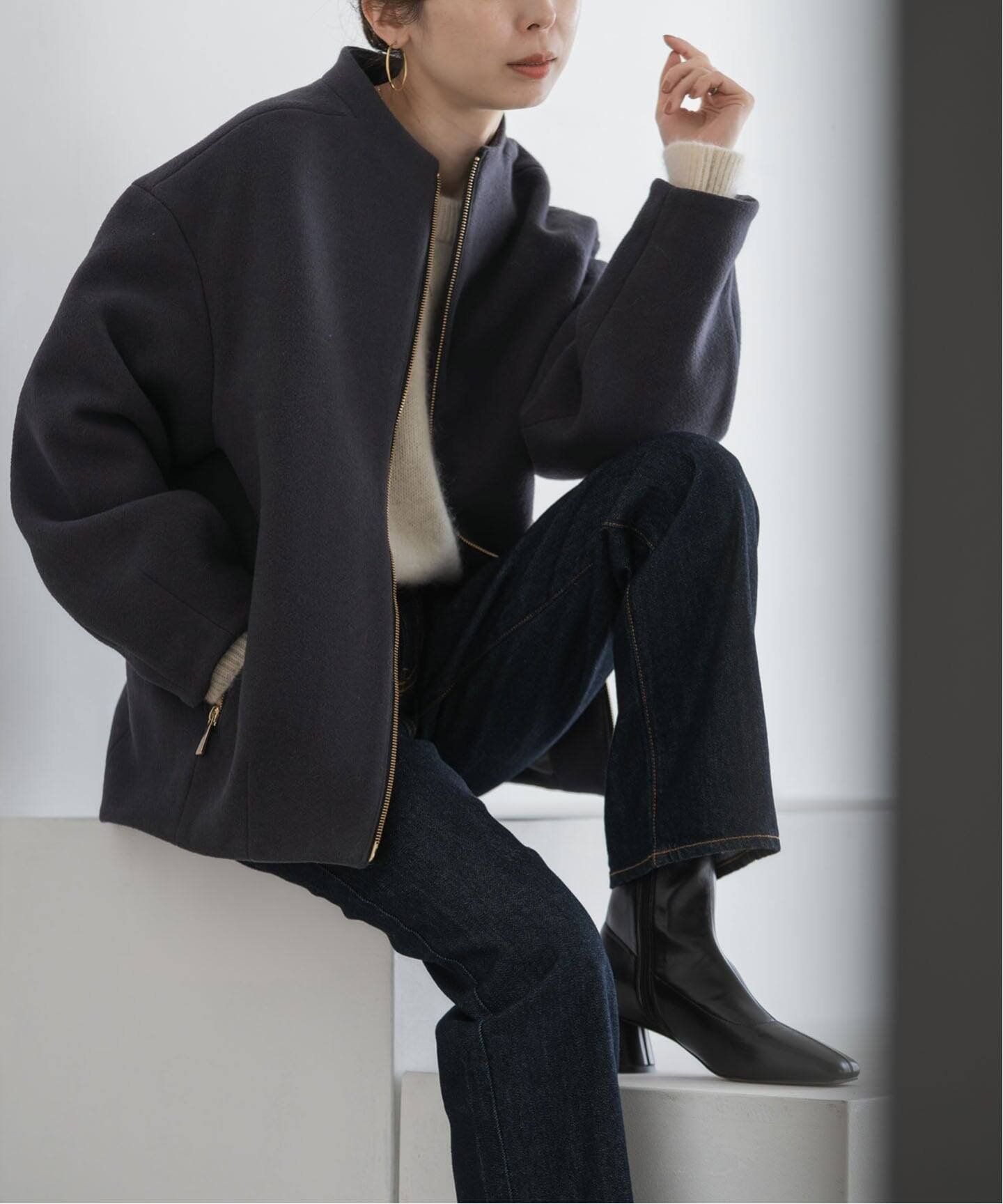 NOBLE｜MTRレイズドネックジップコート | Rakuten Fashion(楽天