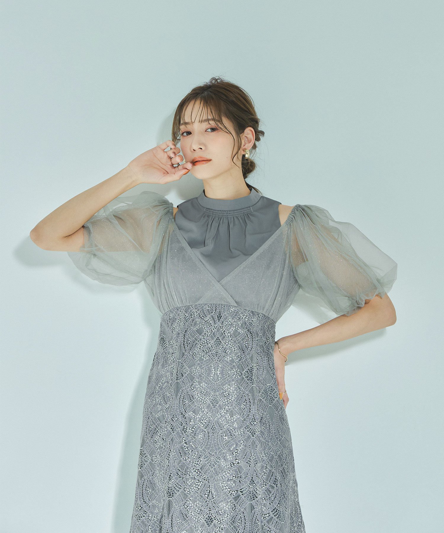 bflat｜オフショルダーマーメイドレースパーティードレス | Rakuten