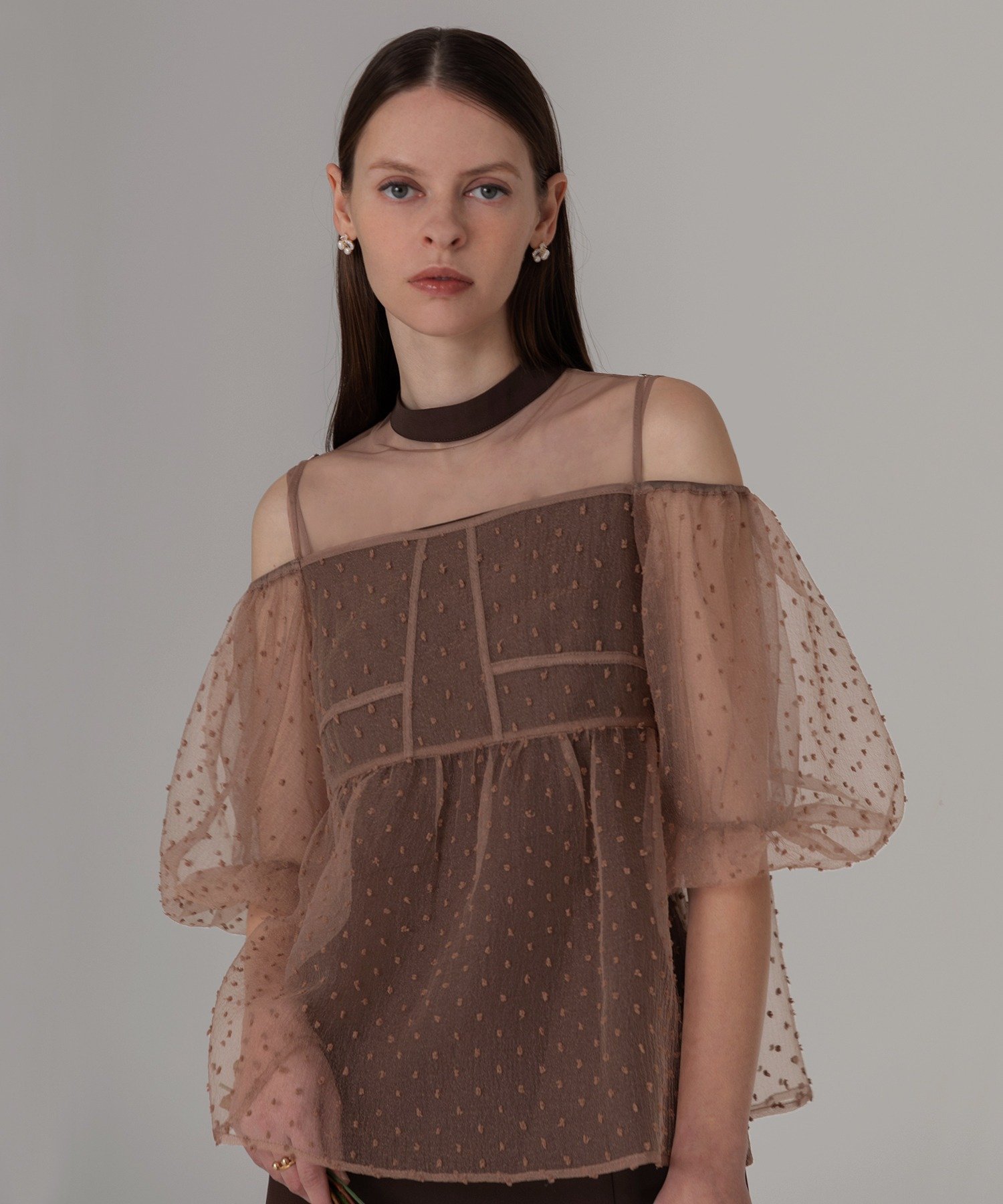 Leja｜LEJA-レースドットビスチェセットアップIラインワンピースドレス