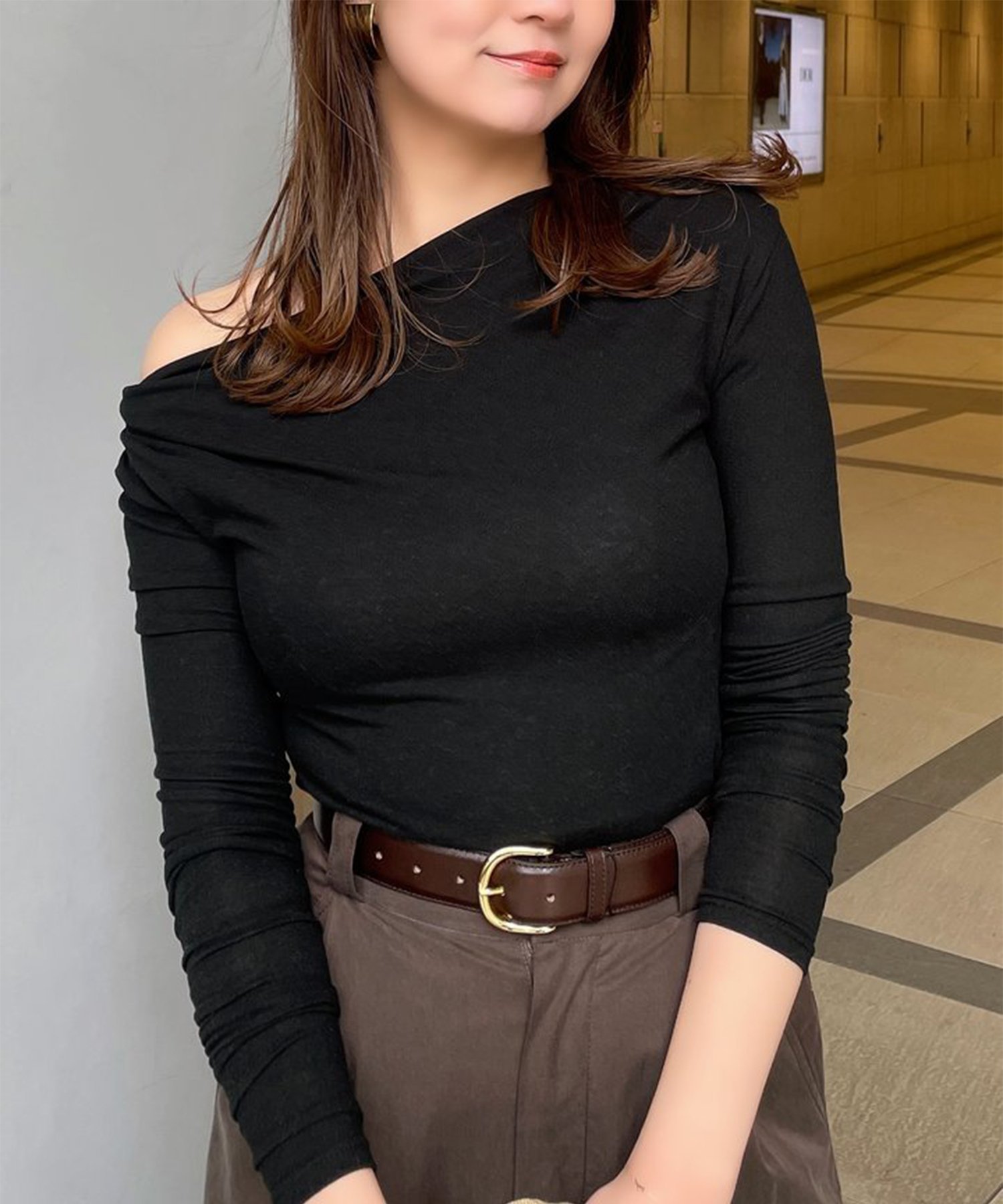 anuans｜ギャザードレープカットトップス | Rakuten Fashion(楽天