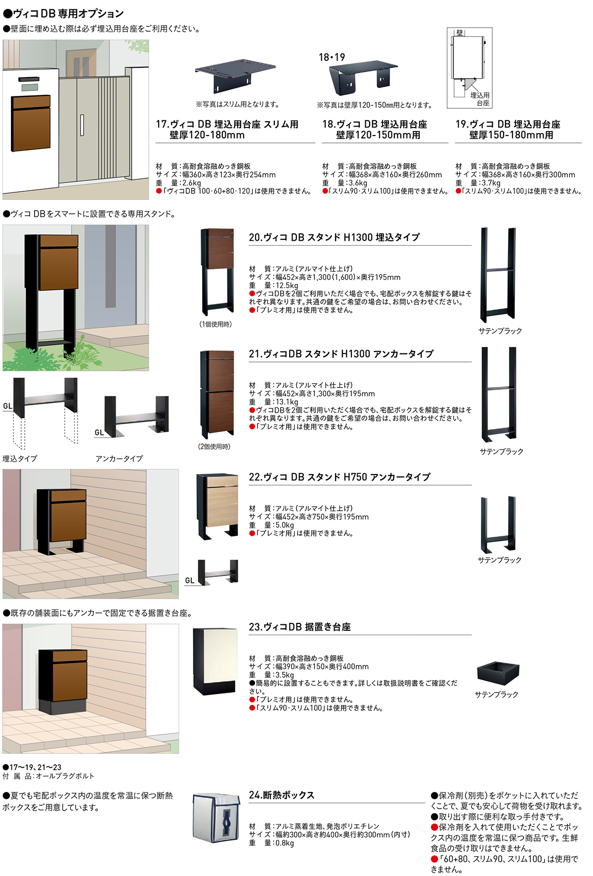 楽天市場】ヴィコDB 埋込用台座 壁厚150-180mm用 ユニソン 宅配