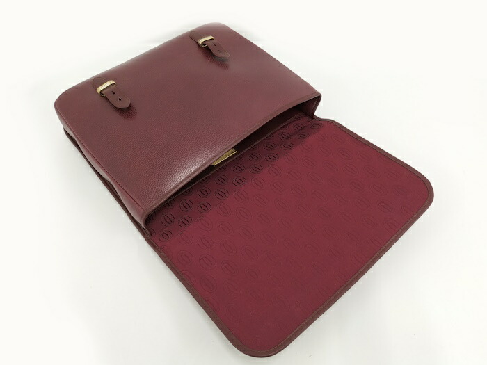 楽天市場】Cartier ビジネス バッグ マストライン レザー ボルドー